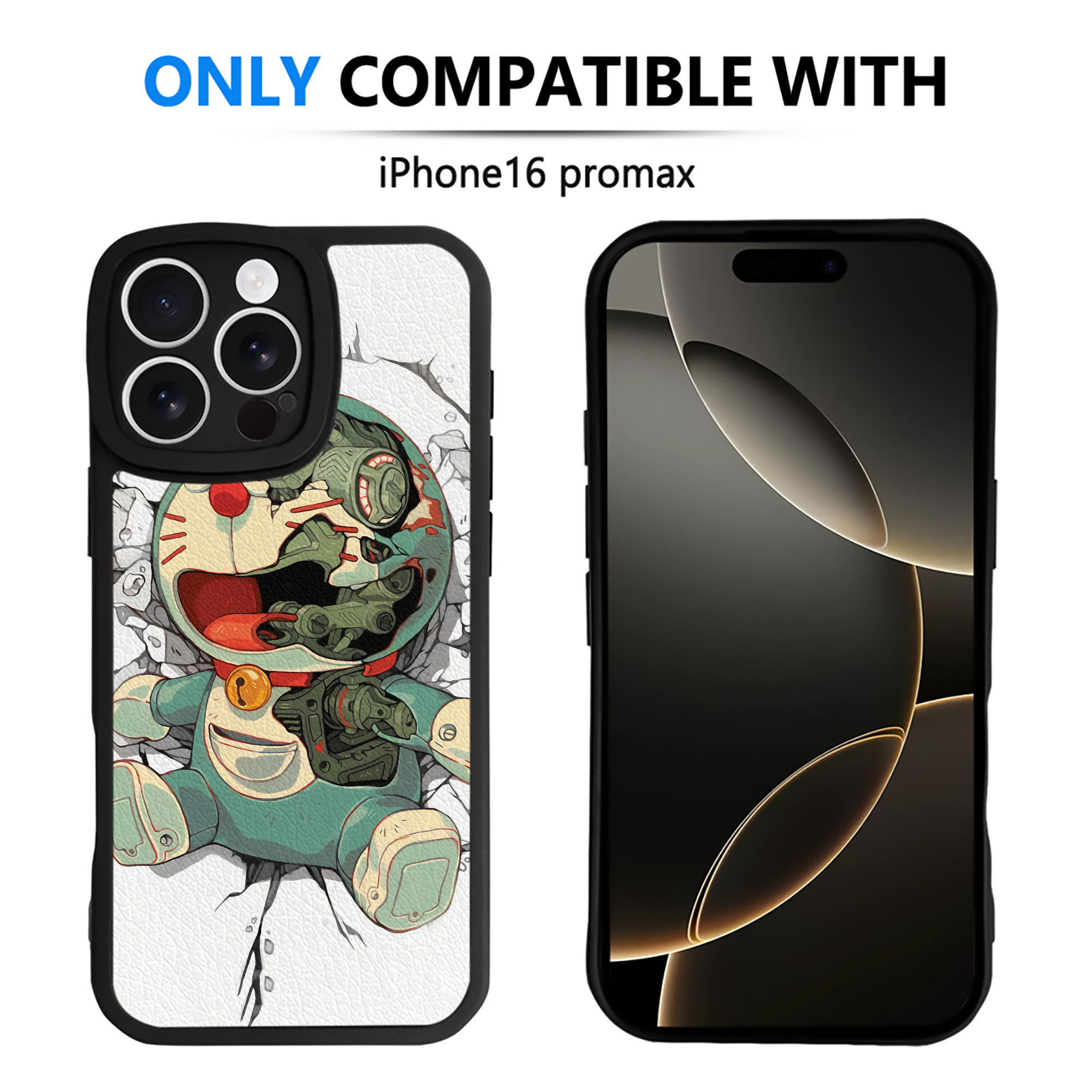 （画像用） ドラえもん Doraemon 【iPhone 16シリーズ対応】シリコンスマホケース（レザー調） 材質：シリコン